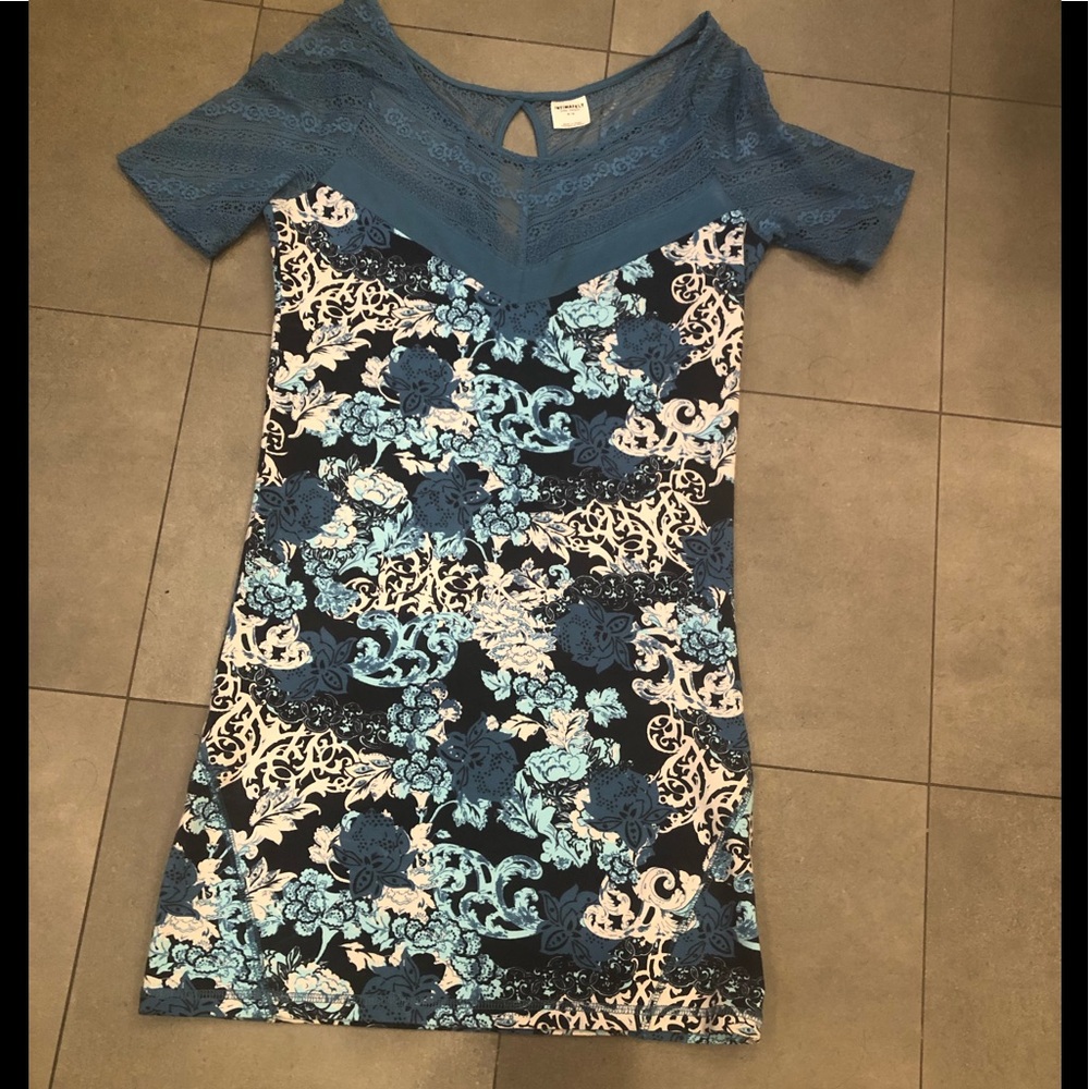 Free People Short Sleeve Lace Top Dress